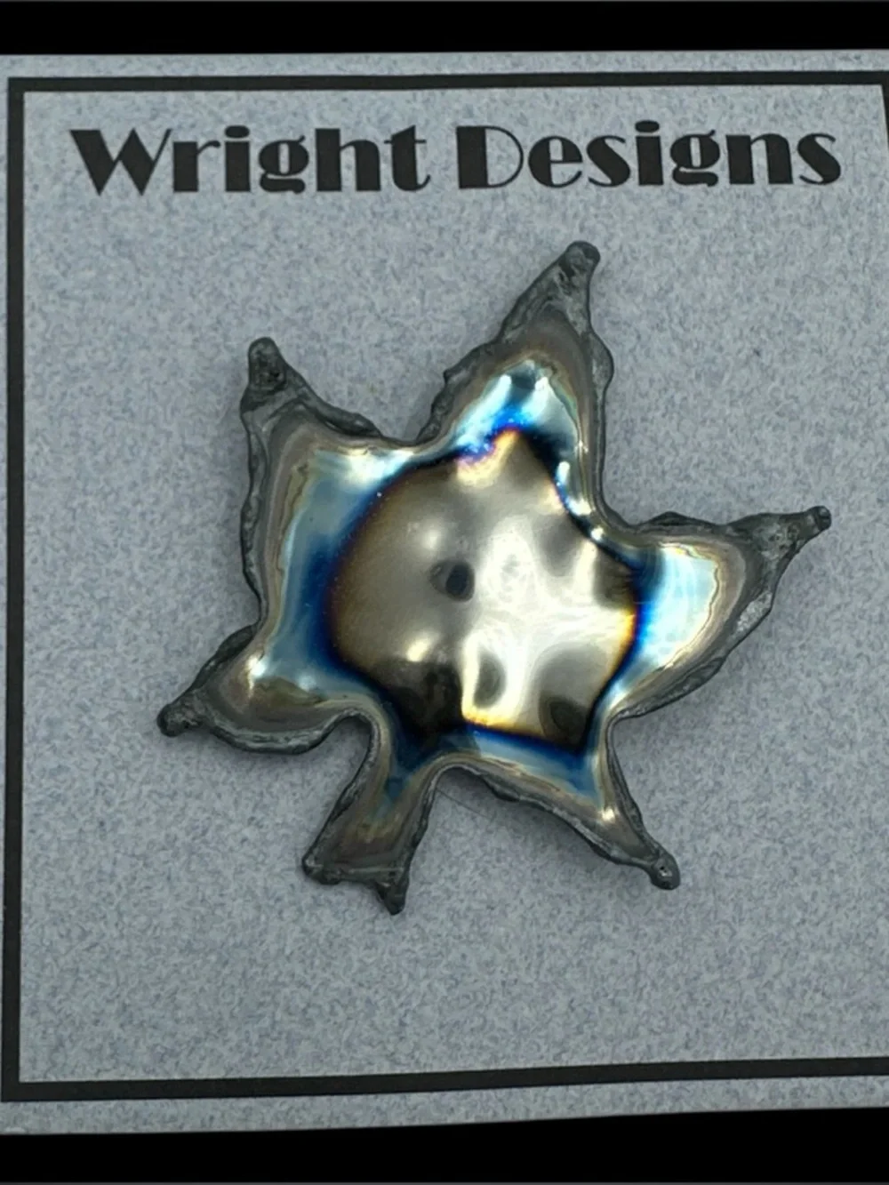 🌼 Hand Crafted Leaf Metal Art Artesian Pin Brooch